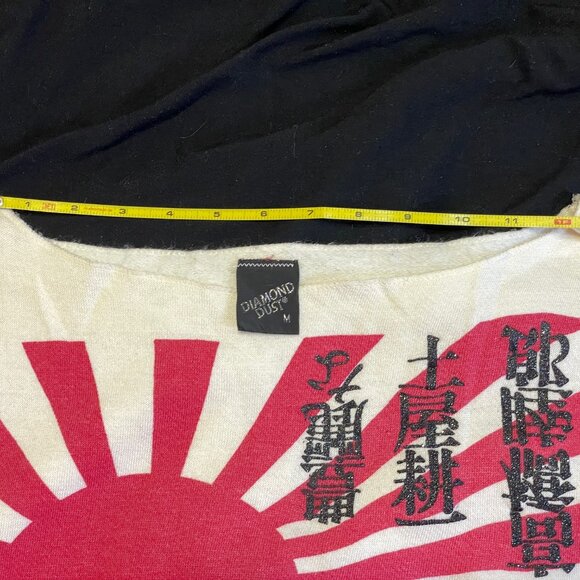 1980s Diamond Dust Rising Sun Japan Crop Sweatshirt Post-Punk - Picture 4 of 9